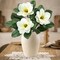 3-Piece Artificial Magnolia Flower Stems - 24.4" Real-Touch Silk Magnolias - Realistic Faux Floral Branches for Tall Vases, Wedding Centerpieces, and Elegant Home Kitchen Table Decor (White)